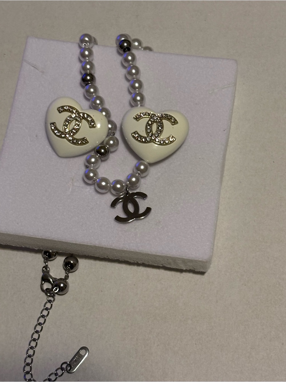 White Bracelet and earrings